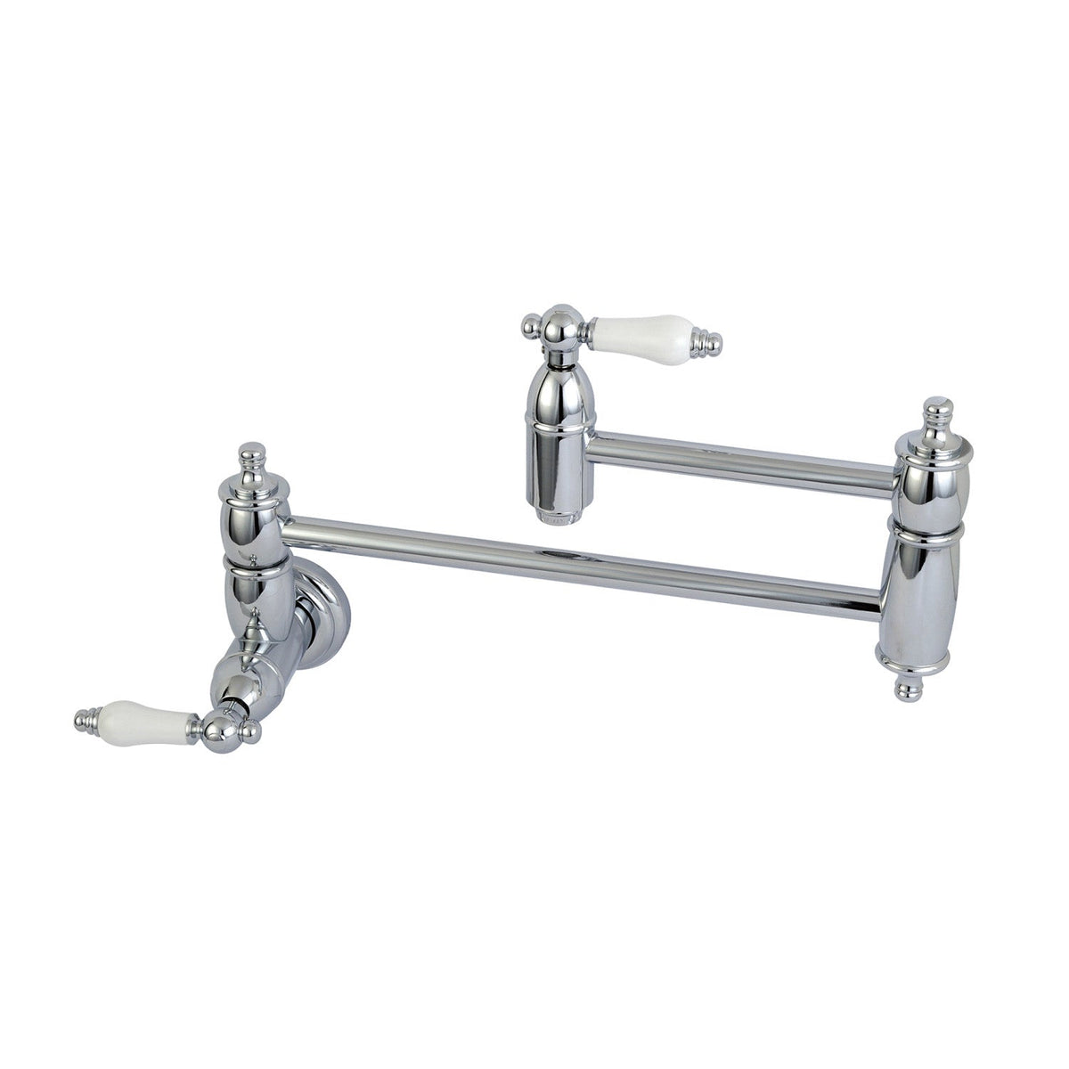 Restoration Wall Mount Pot Filler Faucet in Polished Chrome