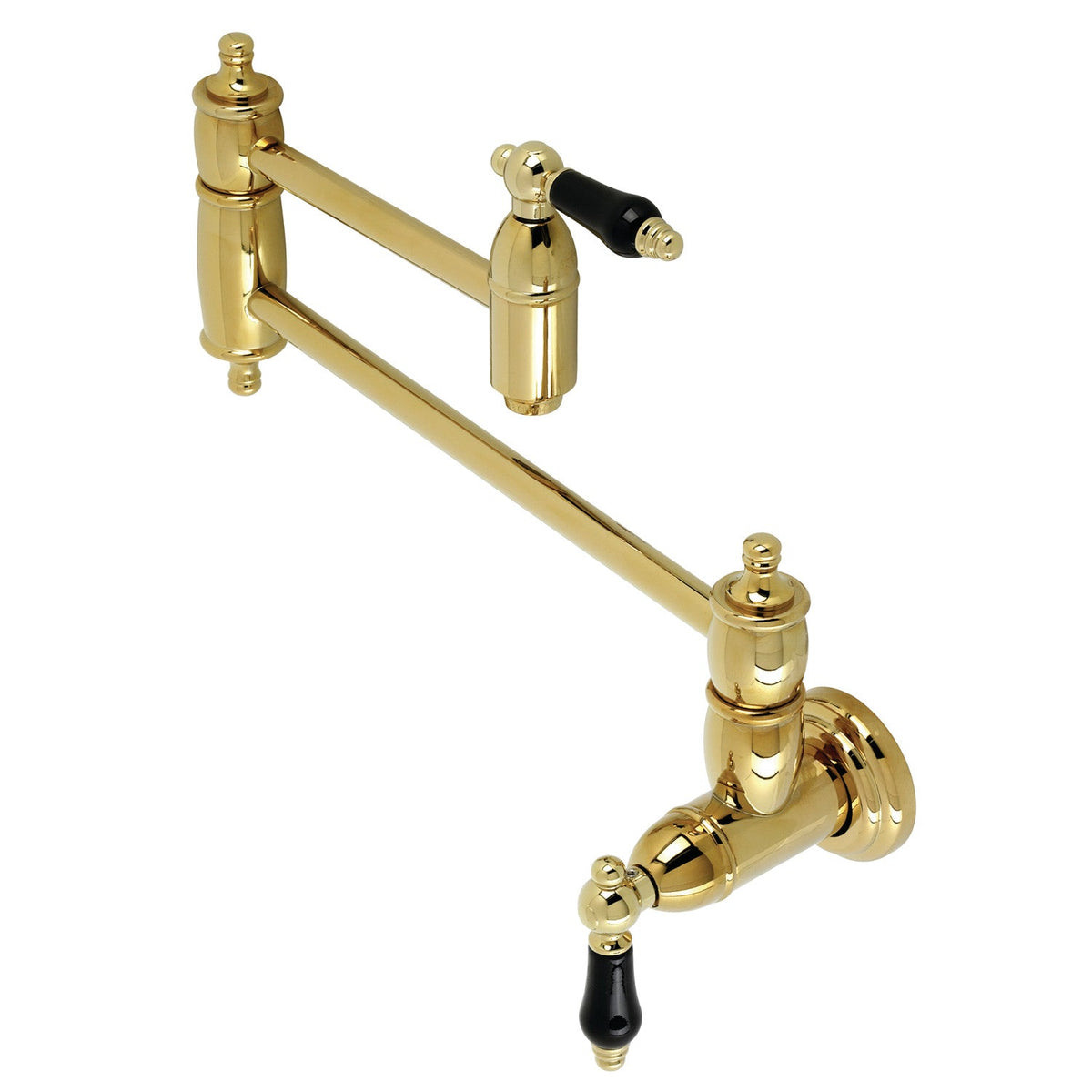 Duchess Wall Mount Pot Filler Faucet in Polished Brass