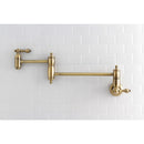 Kingston Brass Restoration Wall Mount Pot Filler Faucet, Antique Brass (KS3103AL)