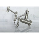 Kingston Brass Restoration Wall Mount Pot Filler Faucet, Brushed Nickel (KS3108AL)