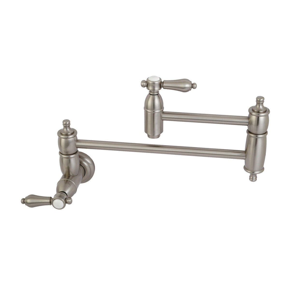 Heirloom Wall Mount Pot Filler Faucet in Brushed Nickel