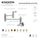 Kingston Brass Restoration Wall Mount Pot Filler Faucet, Brushed Brass (KS3107AL)