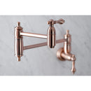 Kingston Brass Restoration Wall Mount Pot Filler Faucet, Antique Copper (KS310ALAC)