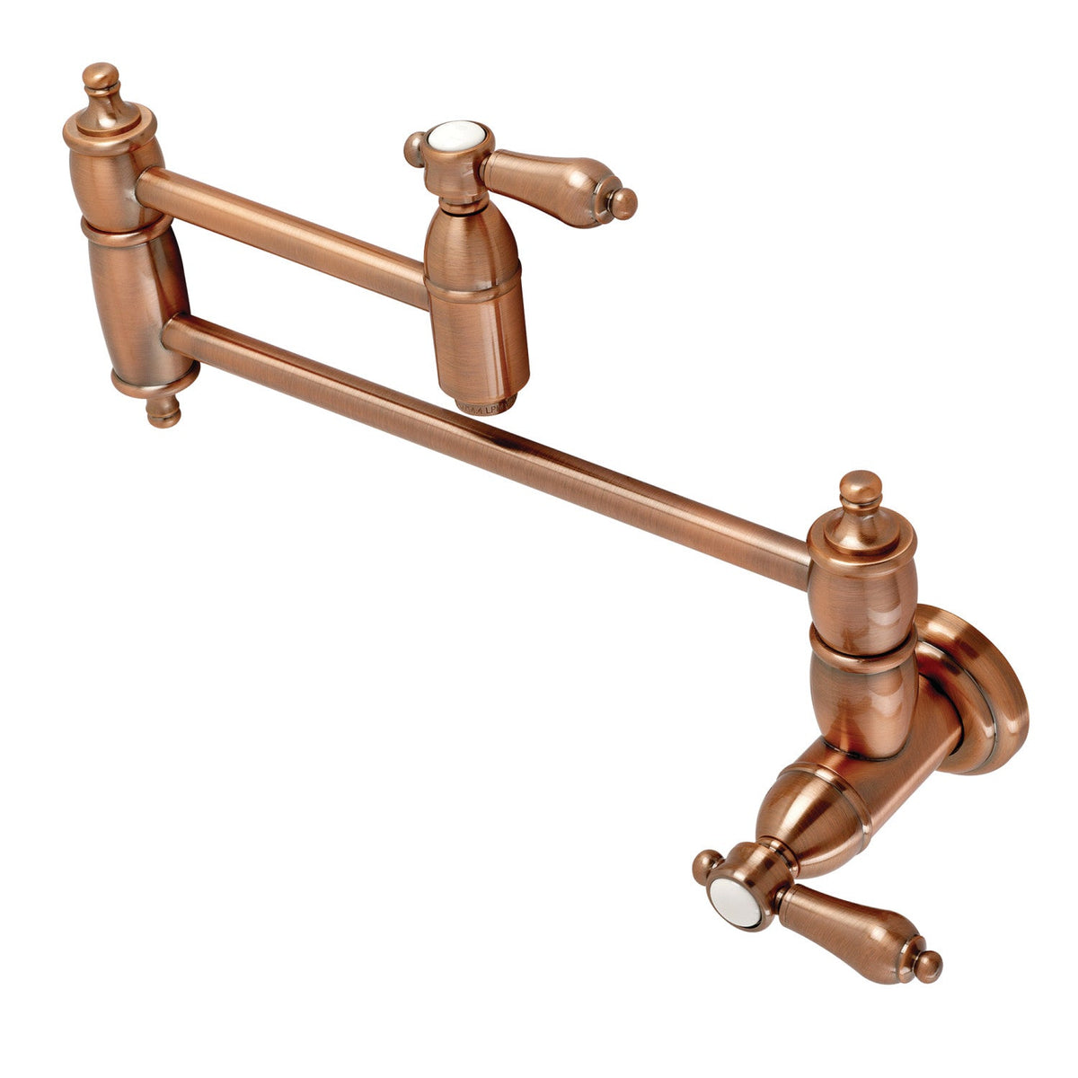 Heirloom Wall Mount Pot Filler Faucet in Antique Copper