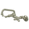 Kingston Brass Kingston Double-Handle Wall-Mount Bridge Kitchen Faucet, Brushed Nickel (KS313SN)