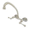 Kingston Brass Kingston Double-Handle Wall-Mount Bridge Kitchen Faucet, Polished Nickel (KS314PN)