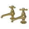 Kingston Brass Restoration Basin Tap Faucet with Metal Cross Handle, Polished Brass (KS3202AX)