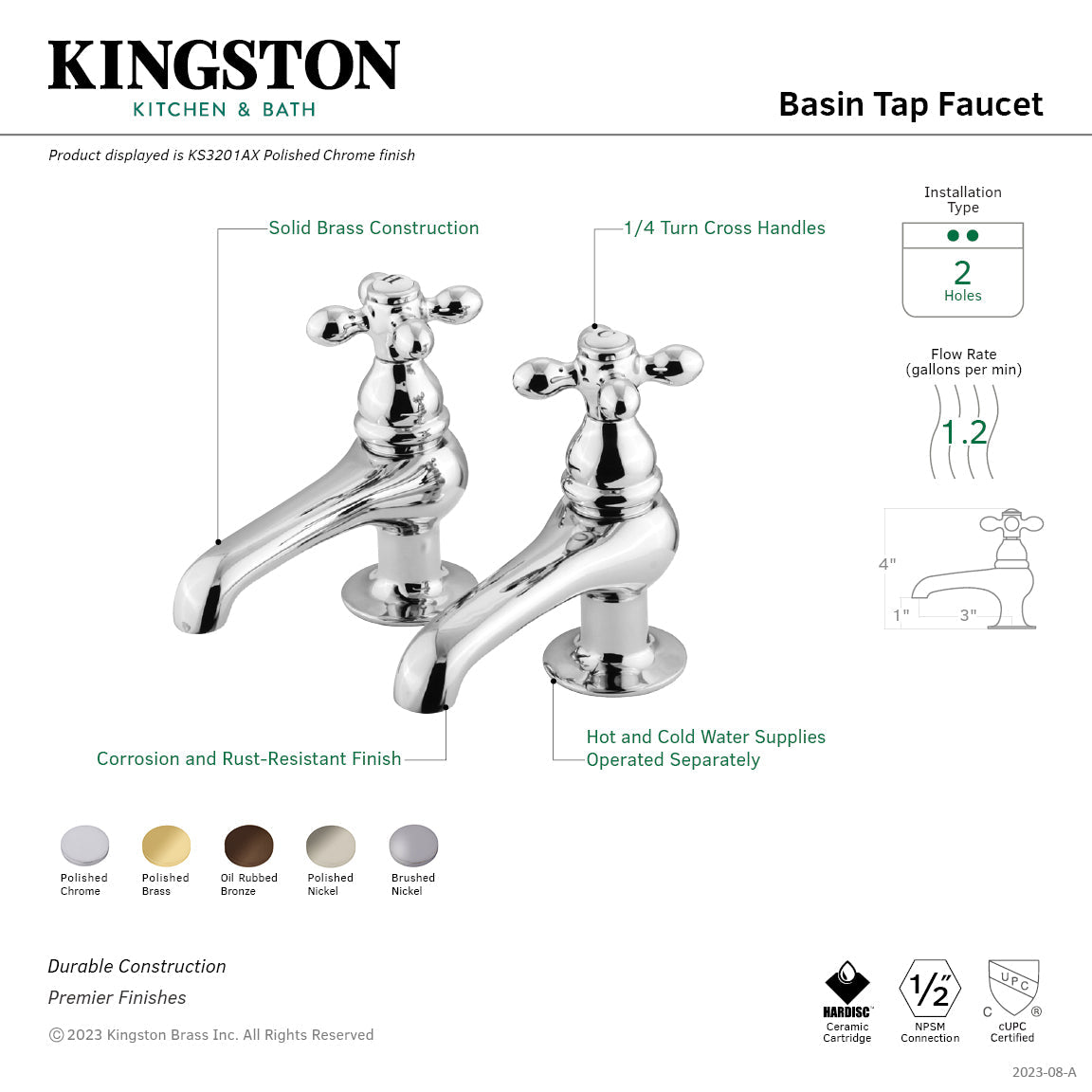 Restoration Basin Tap Faucet with Metal Cross Handle in Oil Rubbed Bronze