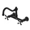 Kingston Brass Vintage Double-Handle Wall Mount Bathroom Faucet, Matte Black (KS3240AX)
