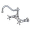 Kingston Brass Vintage Double-Handle Wall Mount Bathroom Faucet, Polished Chrome (KS3241AX)