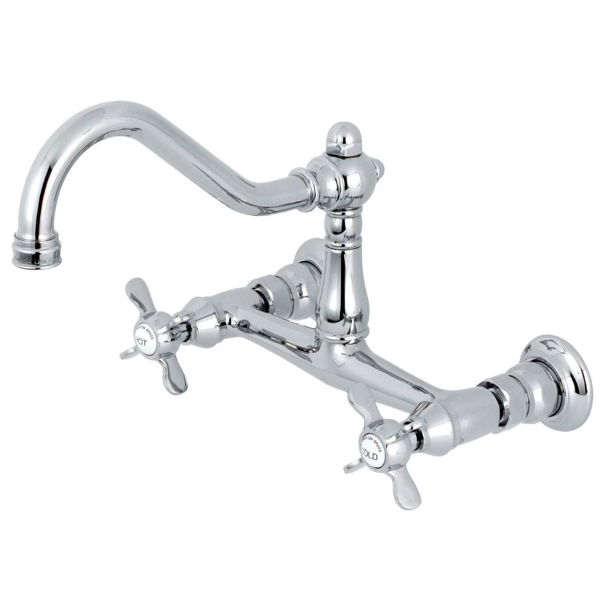 Essex Double-Handle Wall Mount Bathroom Faucet in Polished Chrome