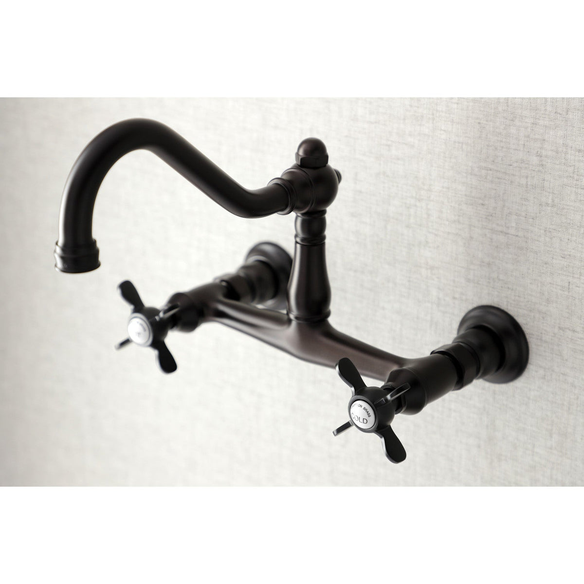 Essex Double-Handle Wall Mount Bathroom Faucet in Oil Rubbed Bronze