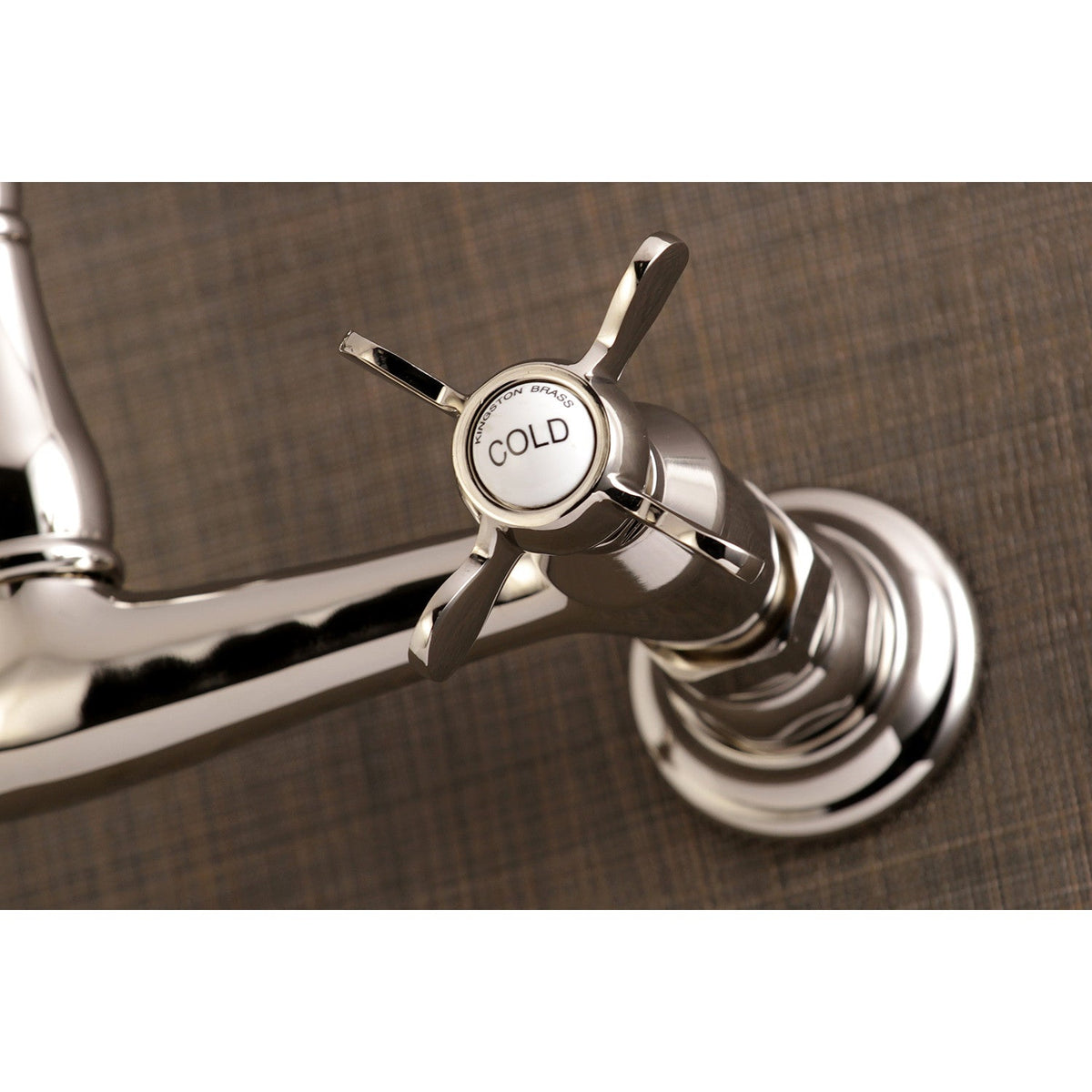 Essex Double-Handle Wall Mount Bathroom Faucet in Polished Nickel