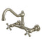 Kingston Brass Vintage Double-Handle Wall Mount Bathroom Faucet, Brushed Nickel (KS3248AX)