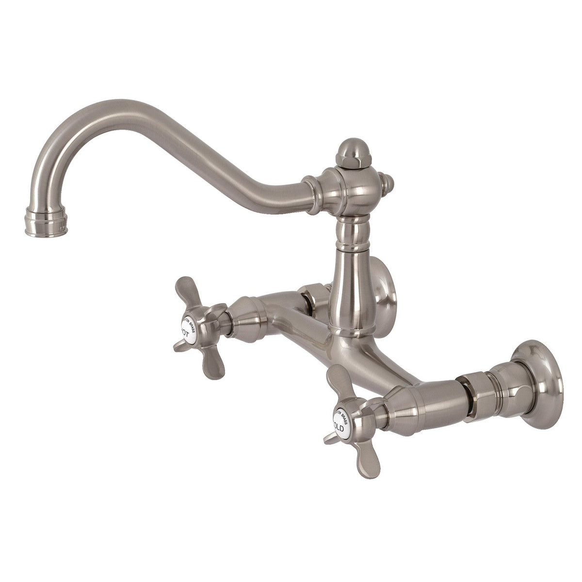 Essex Double-Handle Wall Mount Bathroom Faucet in Brushed Nickel