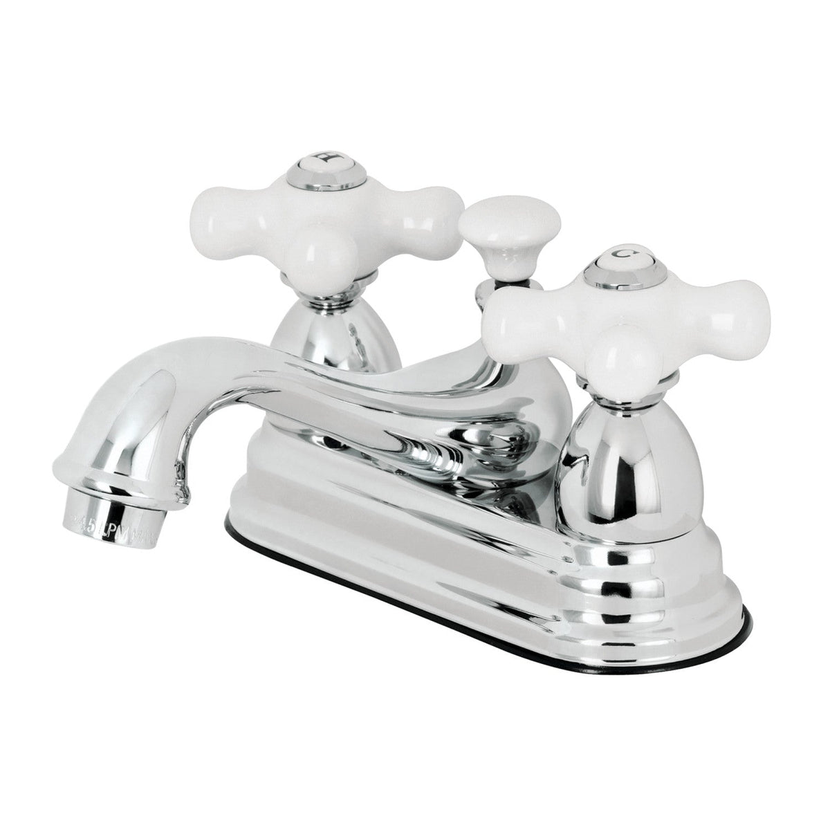 Restoration Double-Handle 4" Centerset Bathroom Faucet with Brass Pop-Up in Polished Chrome