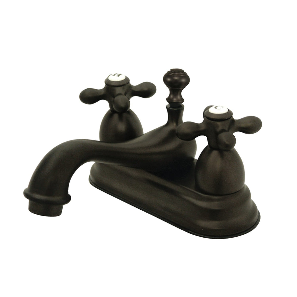 Restoration Double-Handle 4" Centerset Bathroom Faucet with Brass Pop-Up in Oil Rubbed Bronze