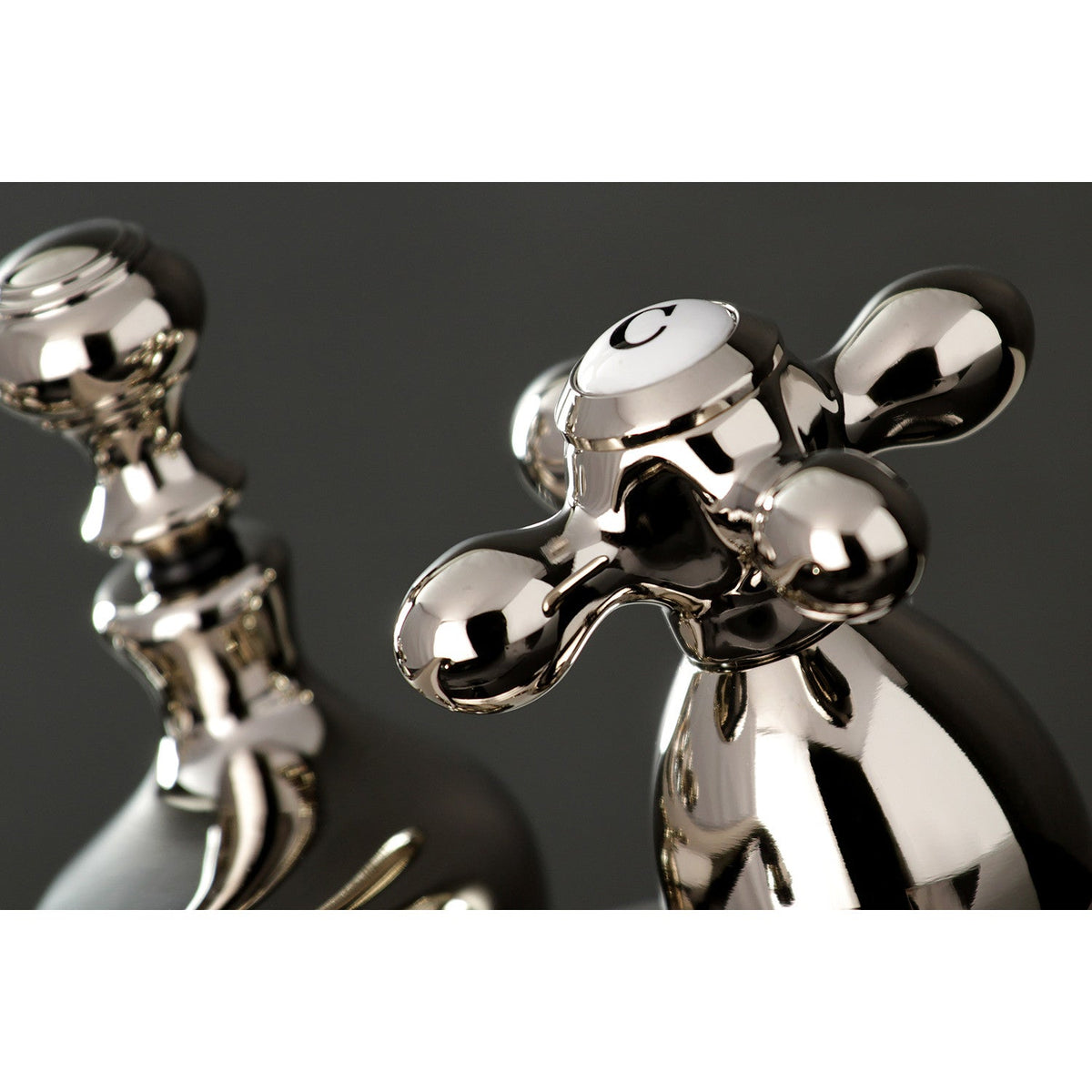 Restoration Double-Handle 4" Centerset Bathroom Faucet with Brass Pop-Up in Polished Nickel