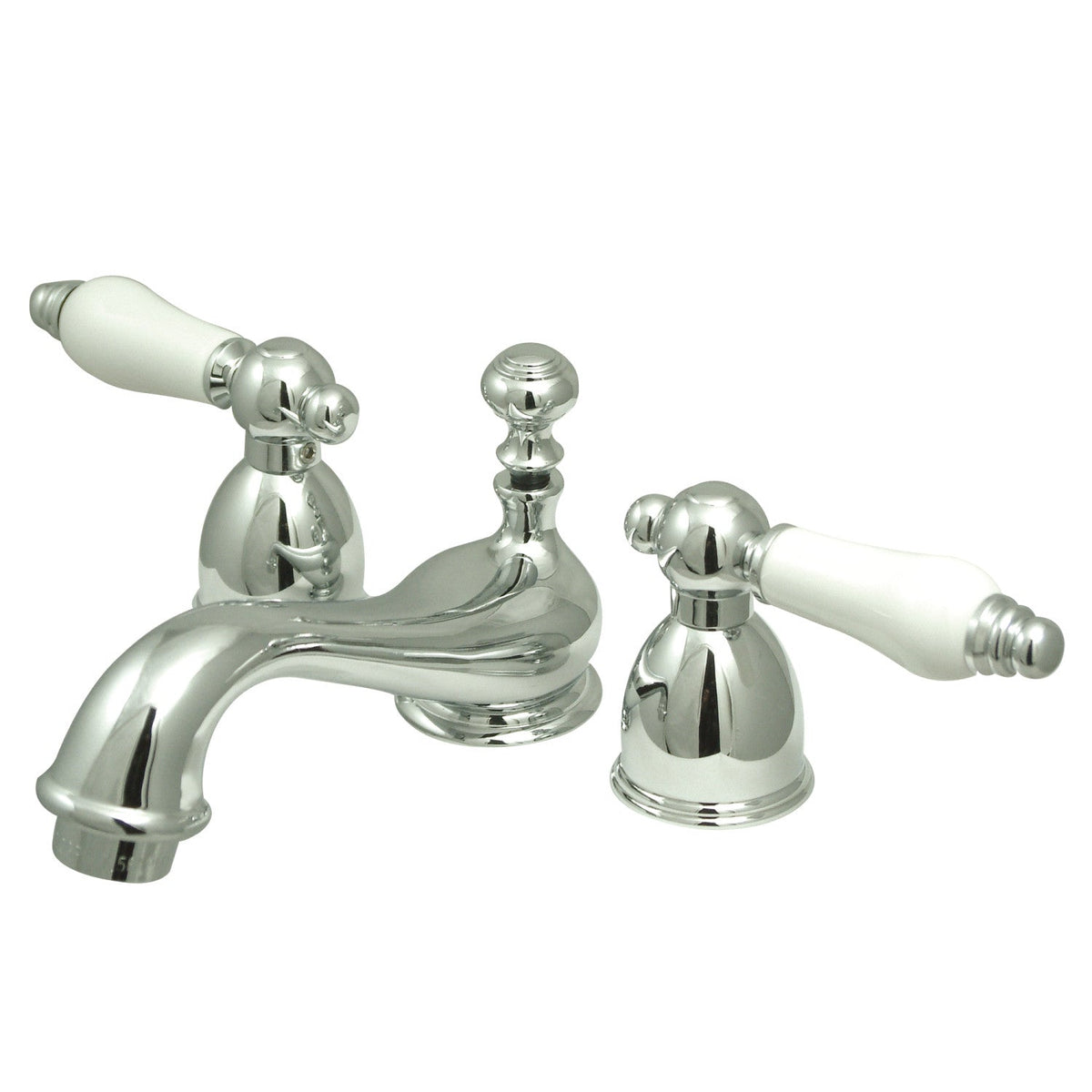Restoration Mini-Widespread Bathroom Faucet with Brass Pop-Up Drain in Polished Chrome
