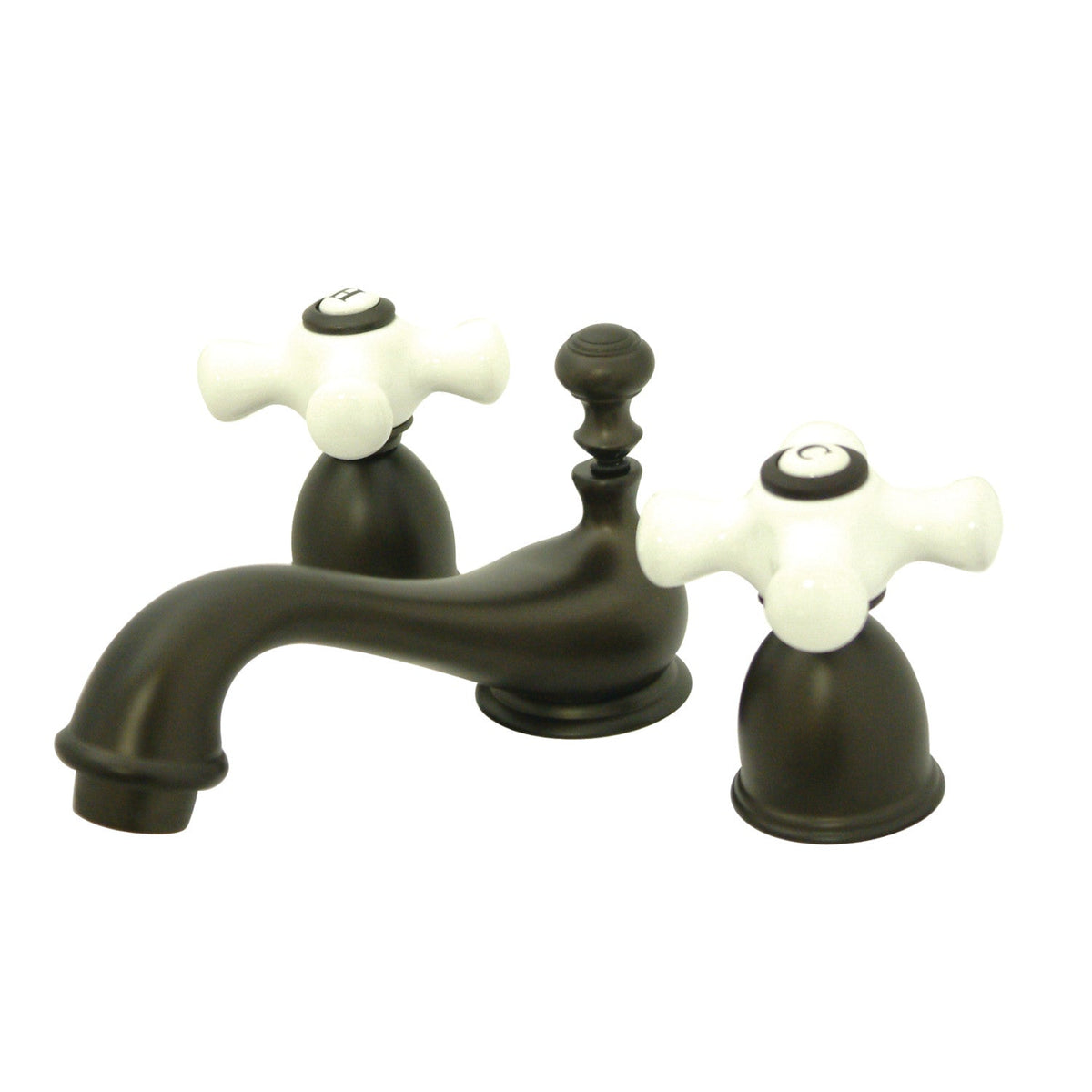 Restoration Mini-Widespread Bathroom Faucet with Brass Pop-Up Drain in Oil Rubbed Bronze