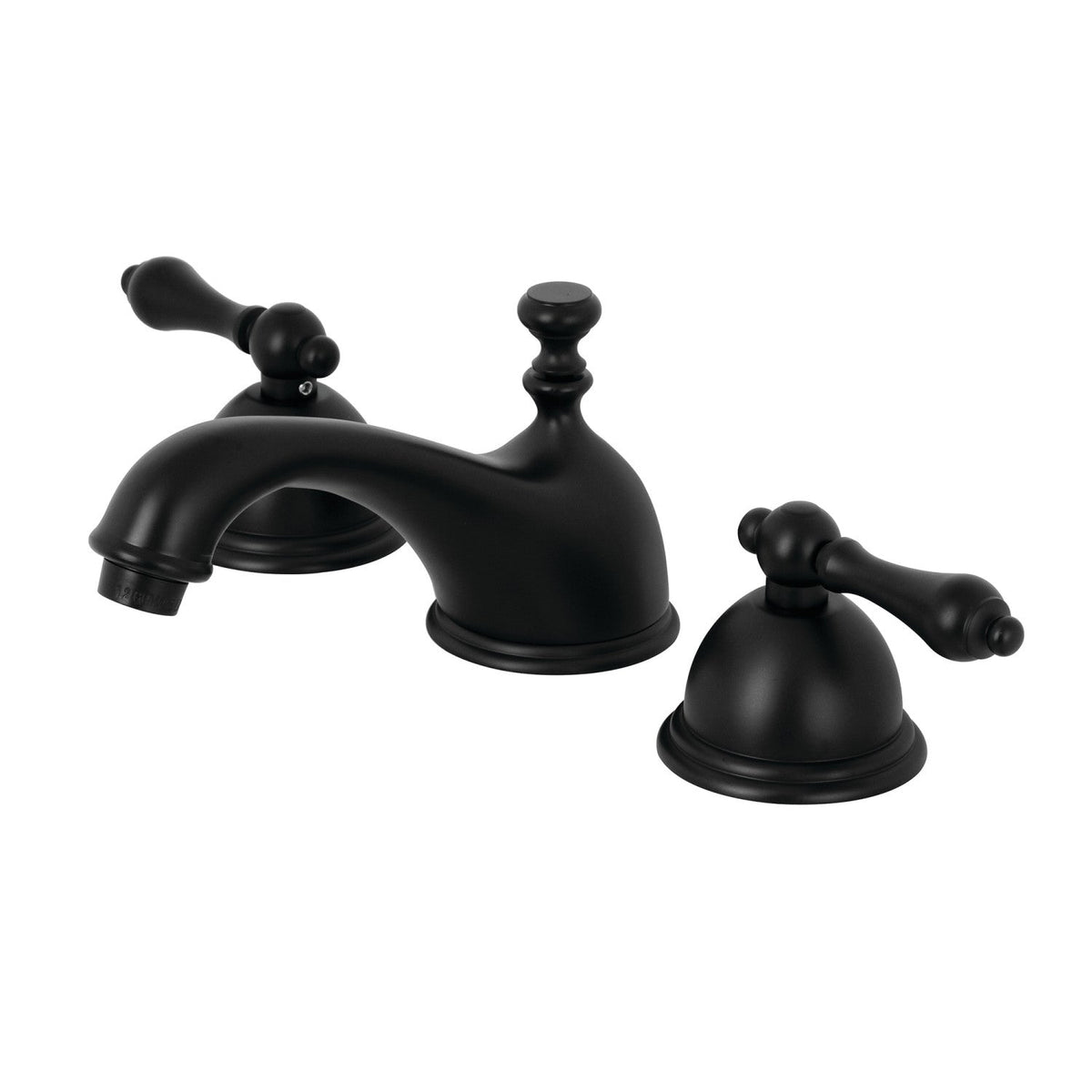 Restoration Widespread Bathroom Faucet with Brass Pop-Up in Matte Black