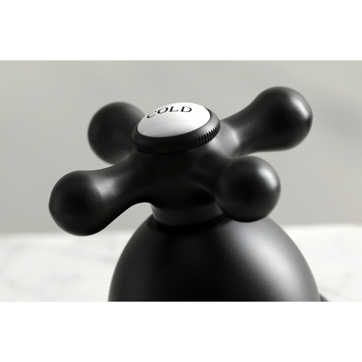 Restoration Widespread Bathroom Faucet with Brass Pop-Up in Matte Black