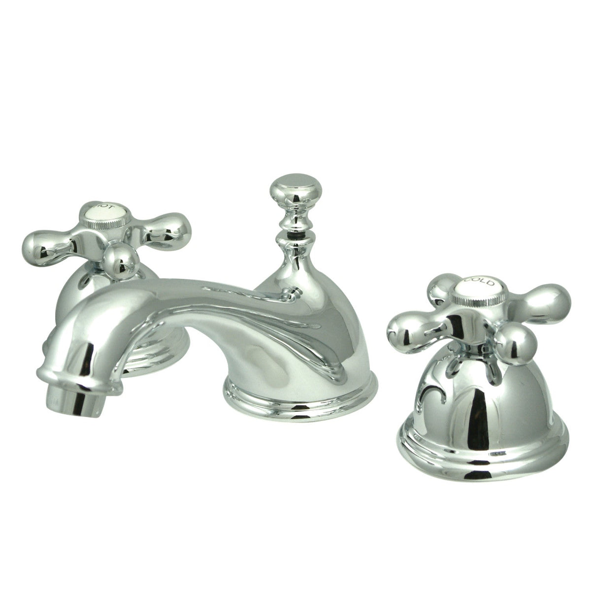Restoration Widespread Bathroom Faucet with Brass Pop-Up in Polished Chrome
