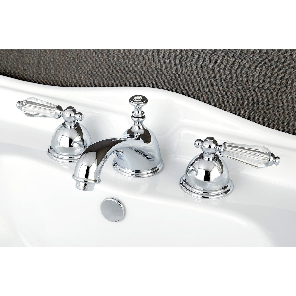 Wilshire Widespread Bathroom Faucet with Brass Pop-Up in Polished Chrome