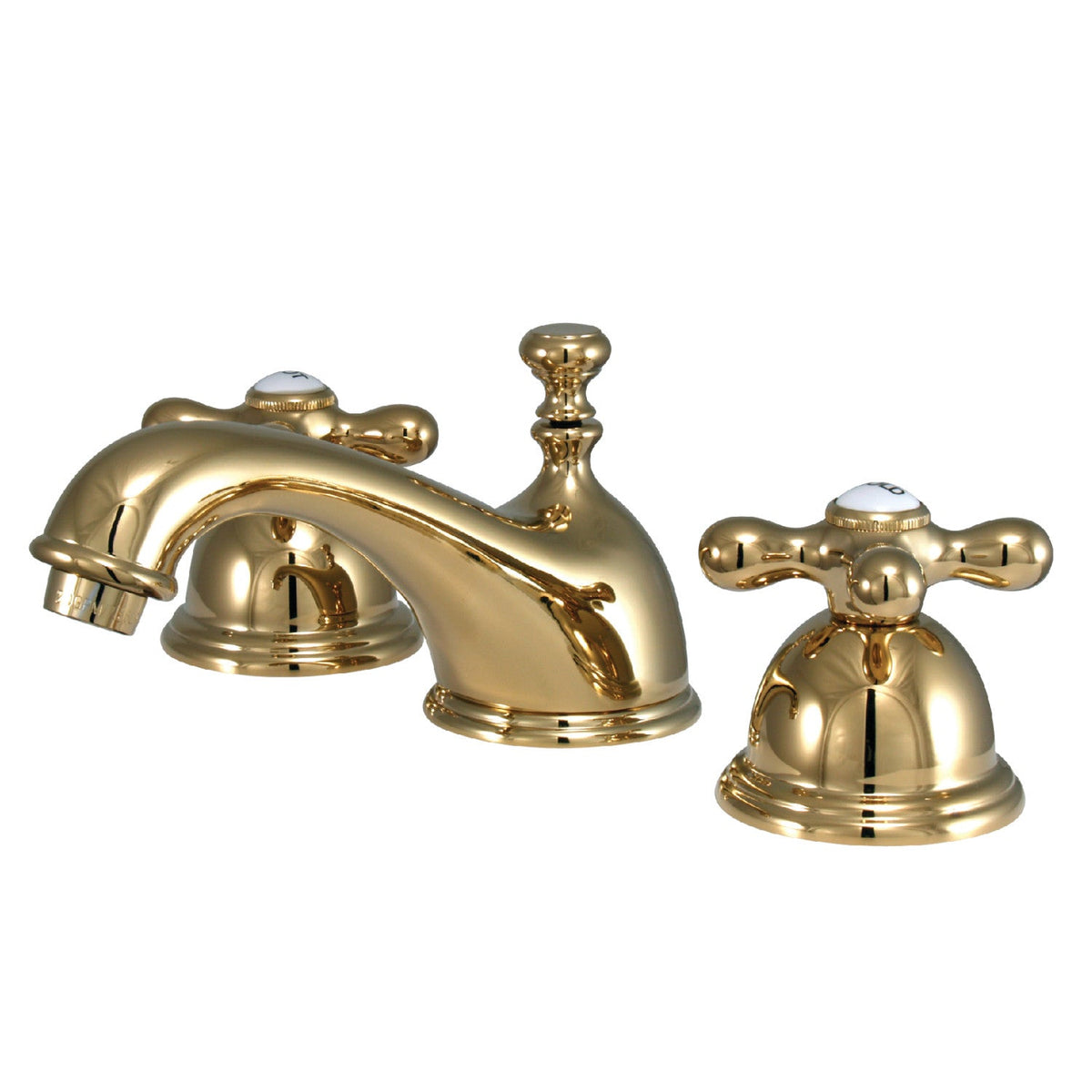 Restoration Widespread Bathroom Faucet with Brass Pop-Up in Polished Brass