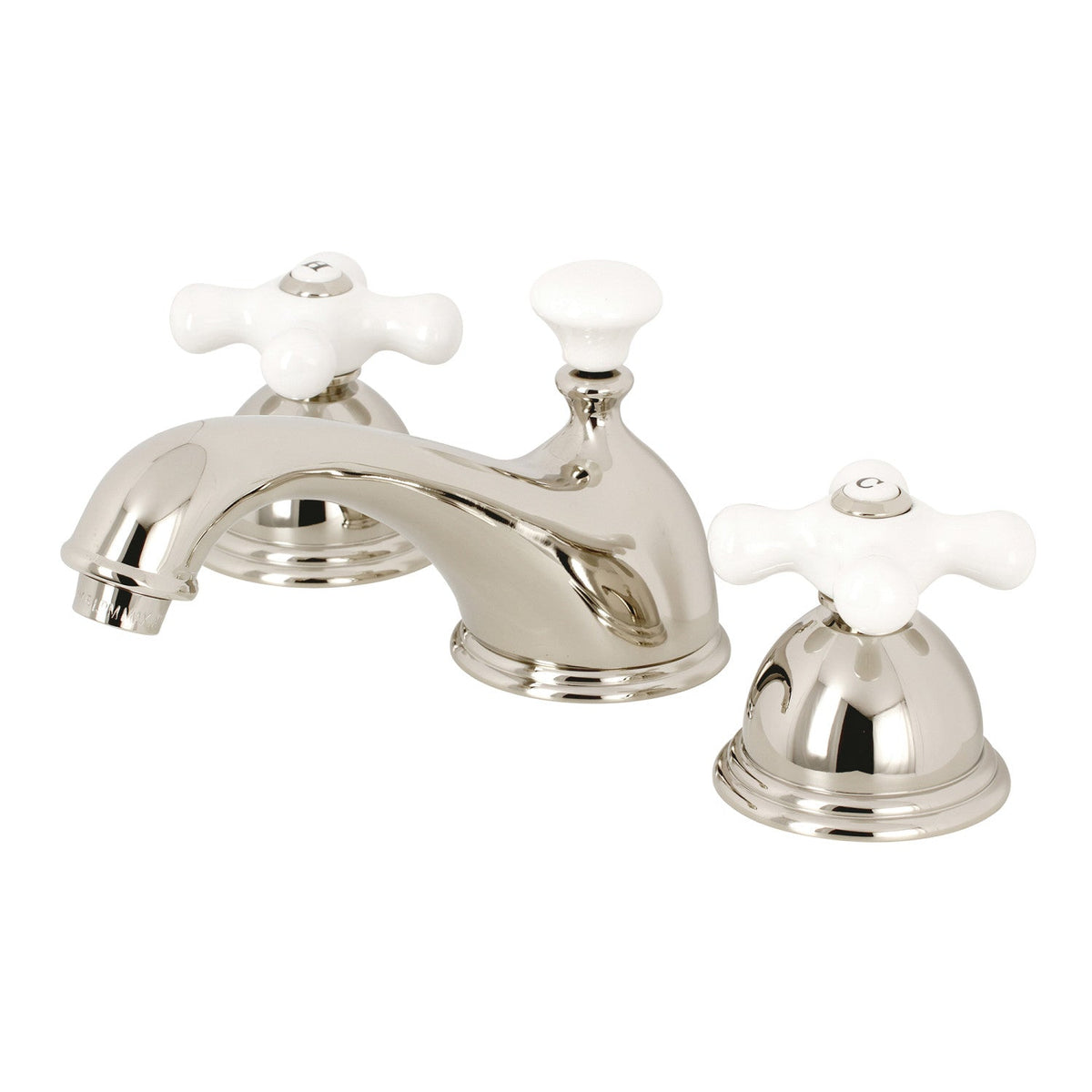 Restoration Widespread Bathroom Faucet with Brass Pop-Up in Polished Nickel