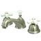 Kingston Brass Restoration Widespread Bathroom Faucet with Brass Pop-Up, Brushed Nickel (KS3968PX)