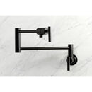 Kingston Brass Manhattan Wall Mount Pot Filler Faucet, Matte Black (KS4100CML)