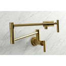 Kingston Brass Manhattan Wall Mount Pot Filler Faucet, Brushed Brass (KS4107CML)