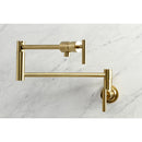 Kingston Brass Manhattan Wall Mount Pot Filler Faucet, Brushed Brass (KS4107CML)