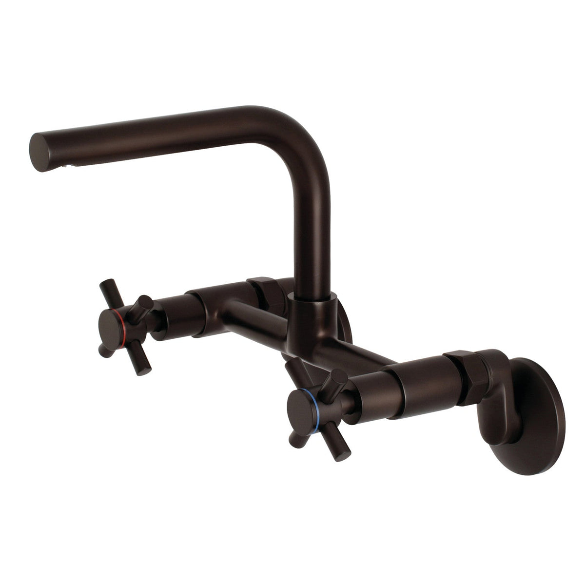 Concord Double-Handle Wall-Mount Bridge Kitchen Faucet in Oil Rubbed Bronze