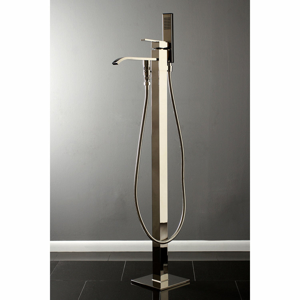 Executive Freestanding Tub Faucet with Hand Shower in Polished Nickel
