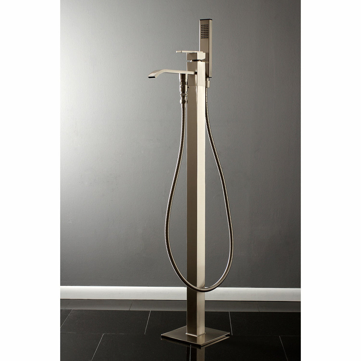Executive Freestanding Tub Faucet with Hand Shower in Brushed Nickel