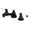 Kingston Brass Metropolitan Widespread Bathroom Faucet with Brass Pop-Up, Matte Black (KS4460PL)
