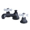 Kingston Brass Metropolitan Widespread Bathroom Faucet with Brass Pop-Up, Matte Black (KS4460PX)