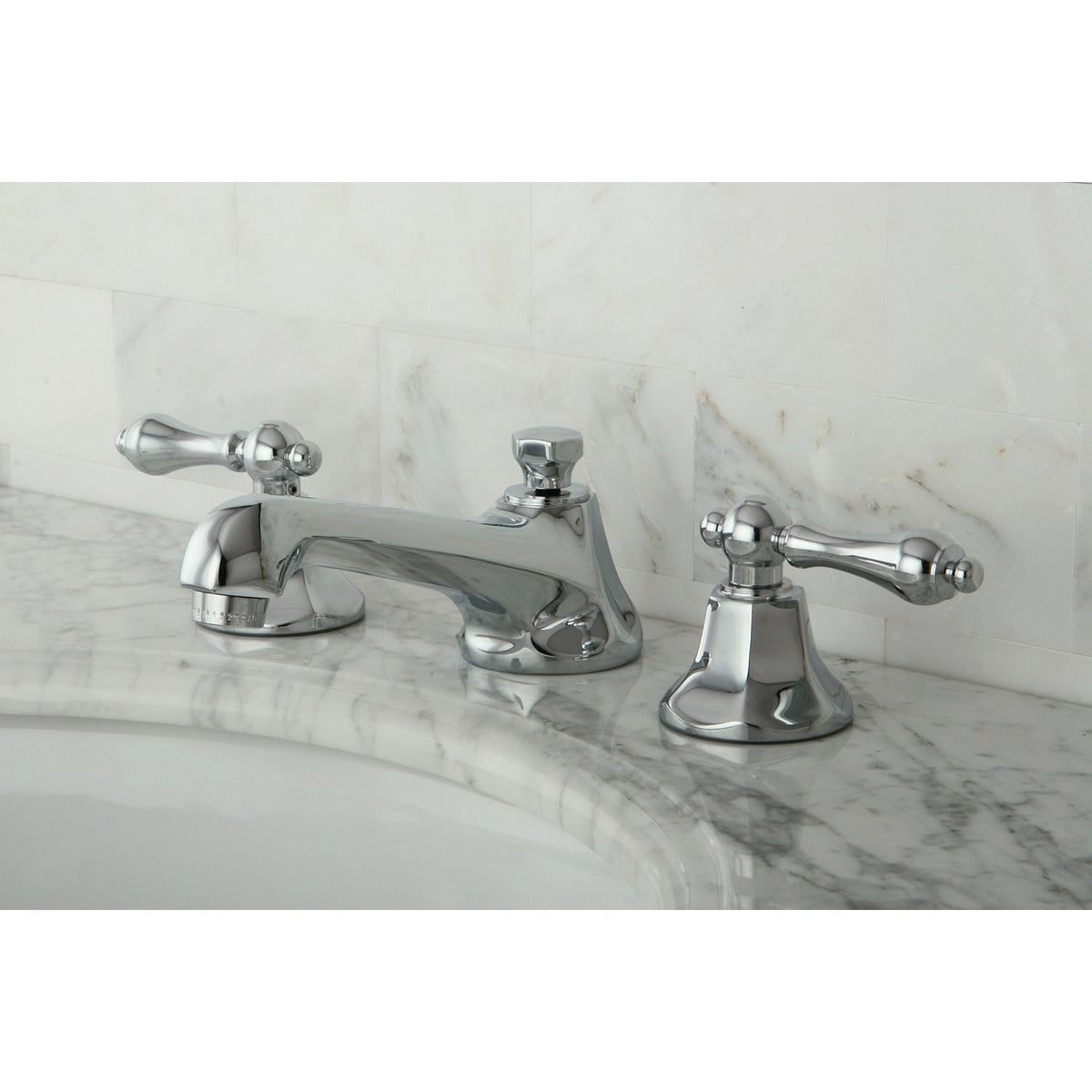 Metropolitan Widespread Bathroom Faucet with Brass Pop-Up in Polished Chrome