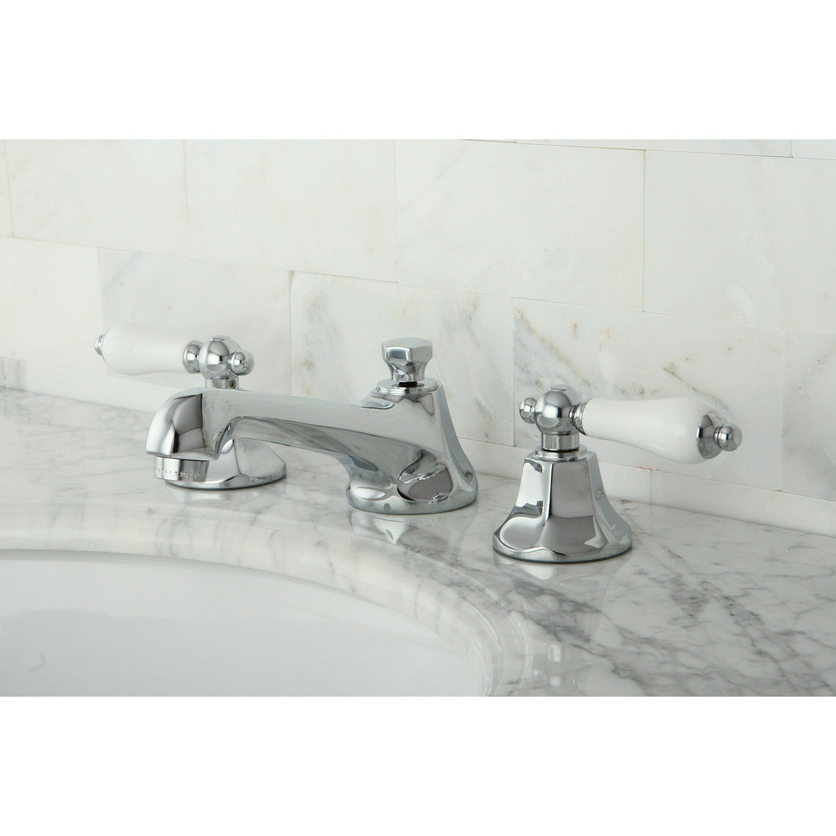 Metropolitan Widespread Bathroom Faucet with Brass Pop-Up in Polished Chrome