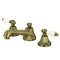 Kingston Brass Metropolitan Widespread Bathroom Faucet with Brass Pop-Up, Antique Brass (KS4463PL)