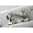 Kingston Brass Metropolitan Widespread Bathroom Faucet with Brass Pop-Up, Polished Nickel (KS4466BX)