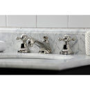 Kingston Brass Metropolitan Widespread Bathroom Faucet with Brass Pop-Up, Polished Nickel (KS4466BX)