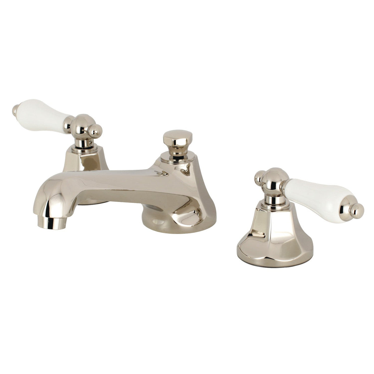 Metropolitan Widespread Bathroom Faucet with Brass Pop-Up in Polished Nickel