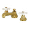 Kingston Brass Metropolitan Widespread Bathroom Faucet with Brass Pop-Up, Brushed Brass (KS4467PX)