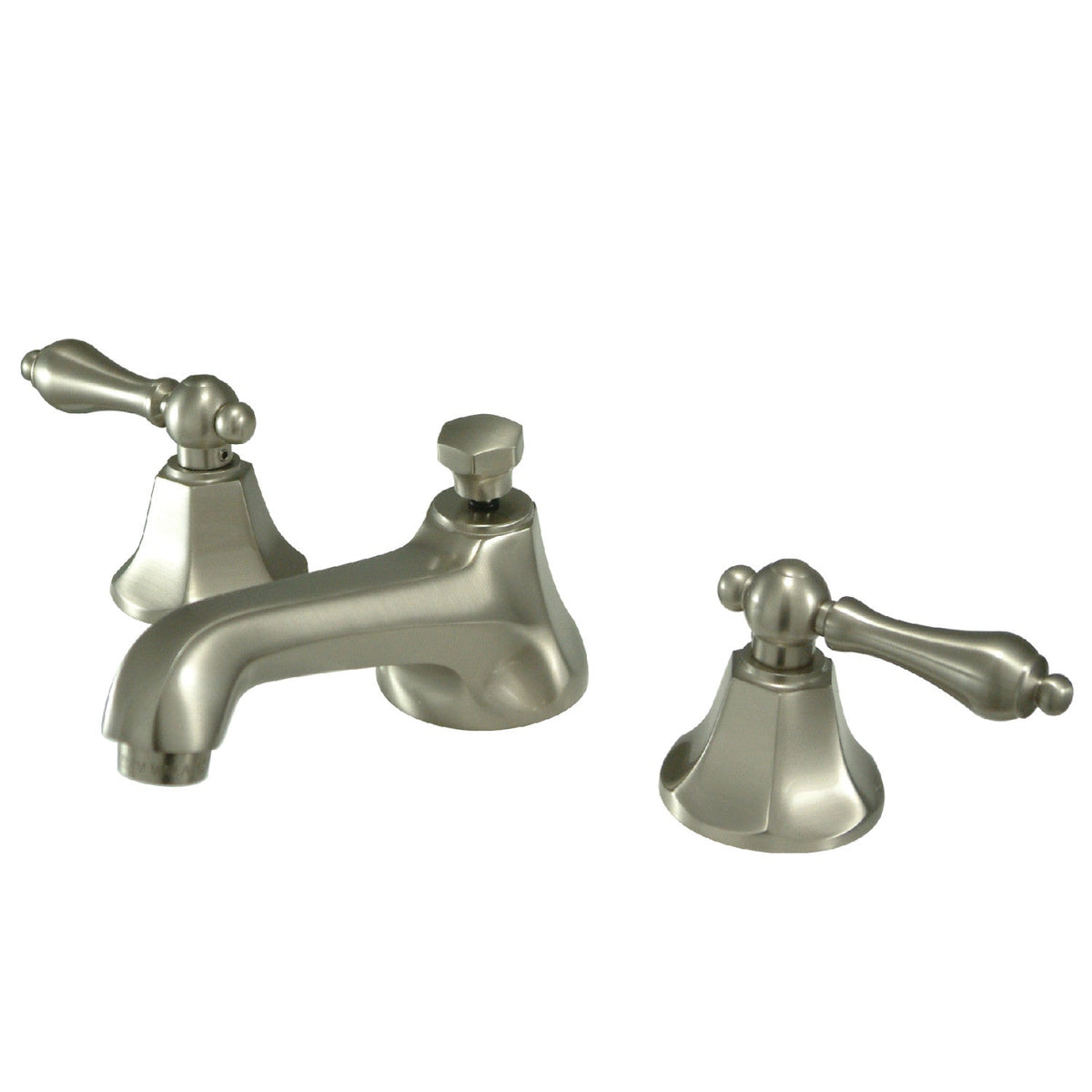 Metropolitan Widespread Bathroom Faucet with Brass Pop-Up in Brushed Nickel