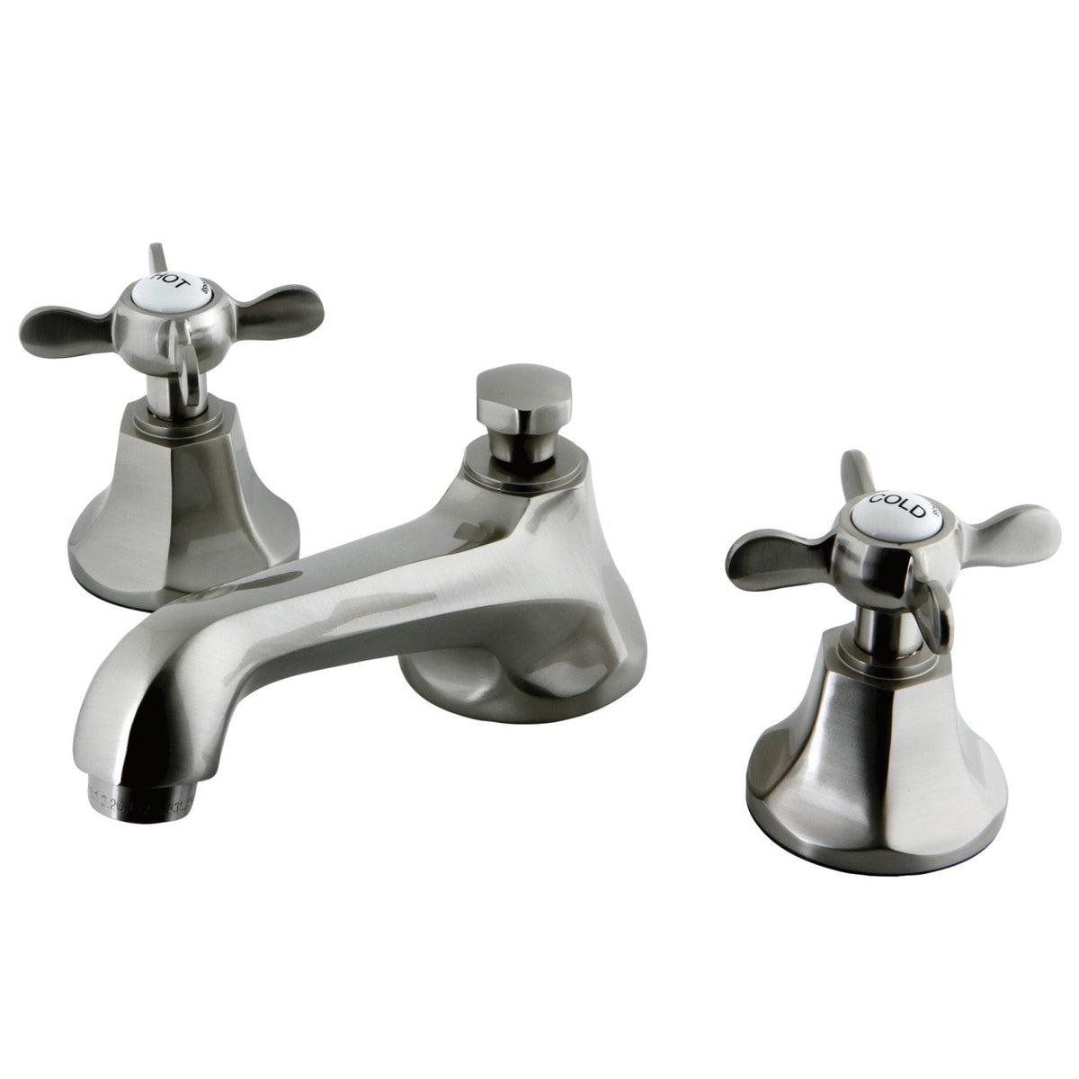 Essex Widespread Bathroom Faucet with Brass Pop-Up in Brushed Nickel