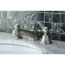 Kingston Brass Metropolitan Widespread Bathroom Faucet with Brass Pop-Up, Brushed Nickel (KS4468BX)