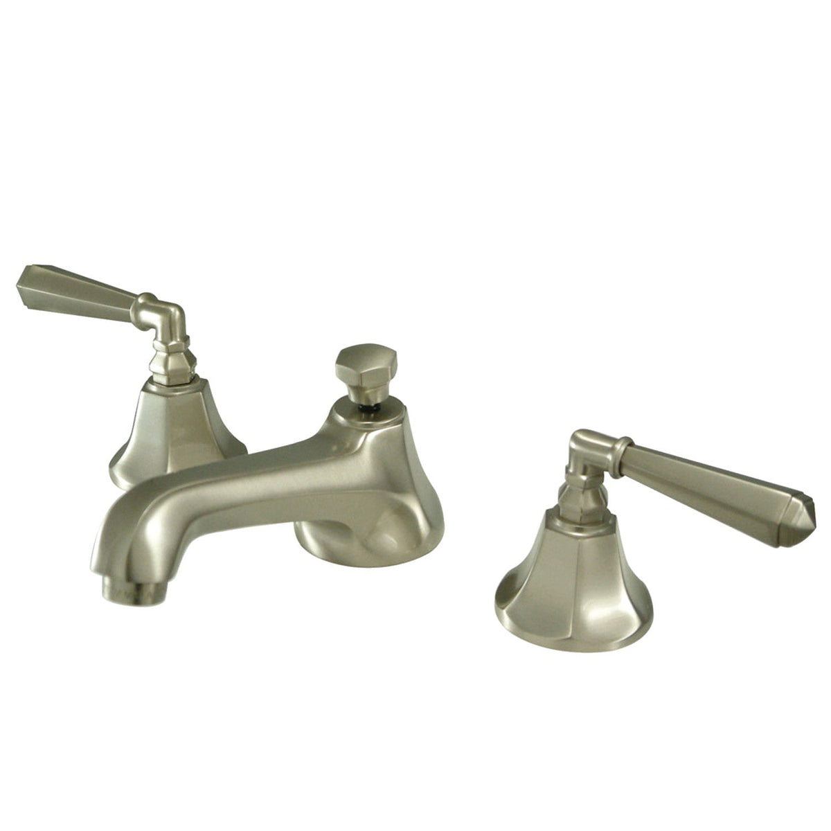 Metropolitan Widespread Bathroom Faucet with Brass Pop-Up in Brushed Nickel